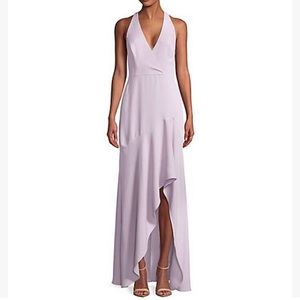 BCBG Asymmetrical Lavender Halter Gown